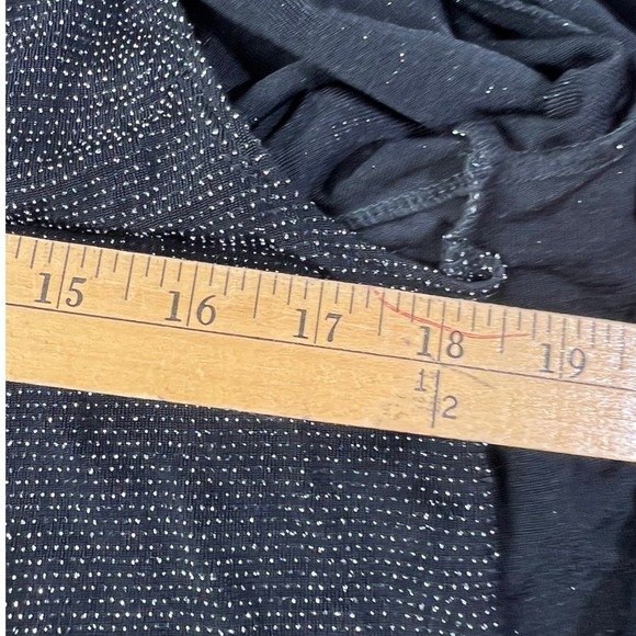 Onyx Nite Sparkly Open Front Cardigan Built-In Tank Metallic Black Party Top L - Picture 7 of 13